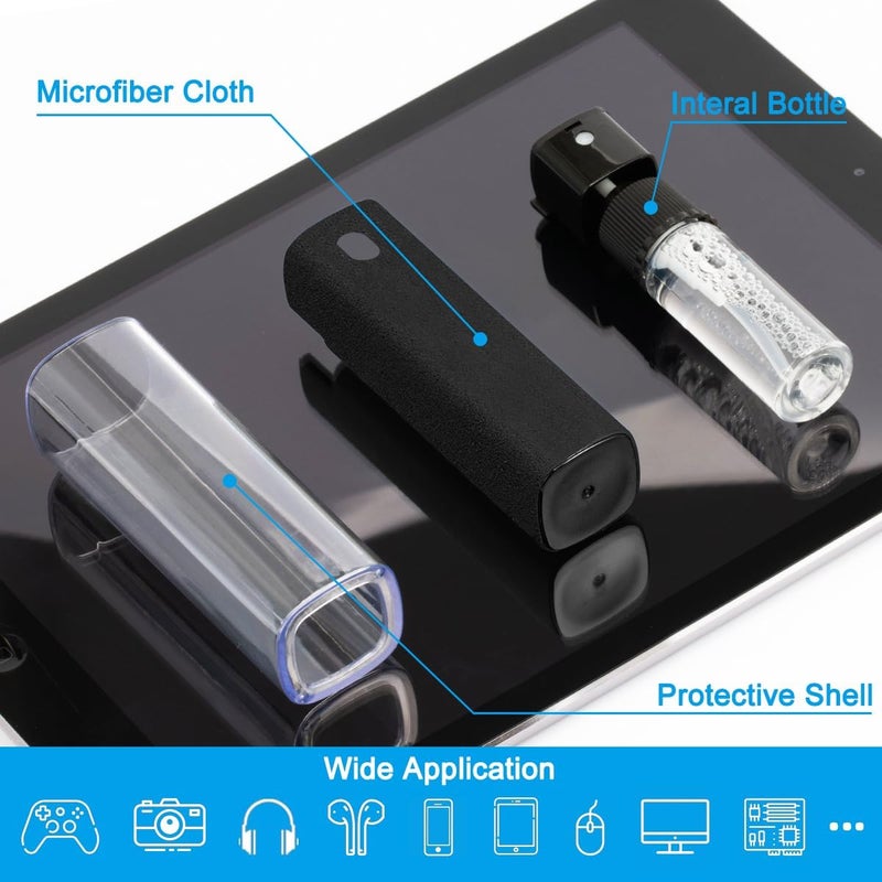 walrfid Screen Cleaner Touchscreen Mist Spray, Cleaning Kit for Electronic Smart Phone TV, Laptop, Tablet, PC, Computer LCD Flat Screens, Compatible with iPhone iPad MacBook Pro - Black - Image 2